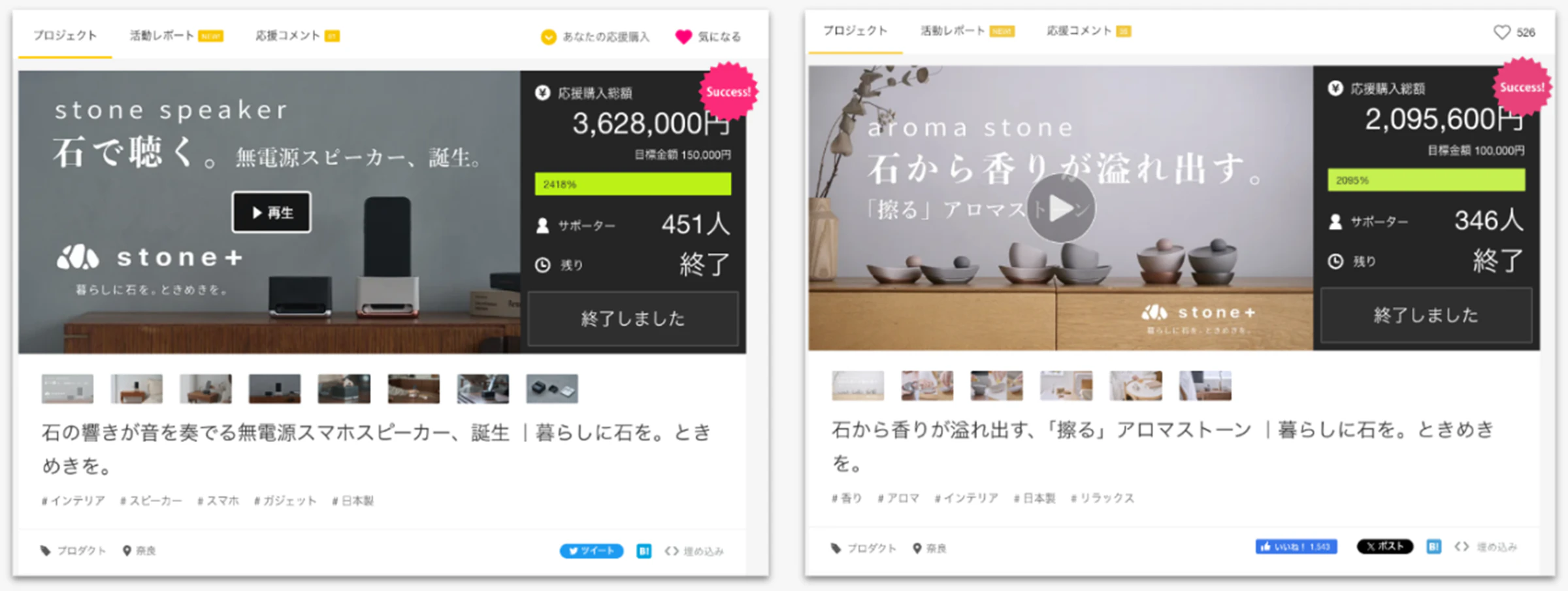 過去の新商品コンサル実績