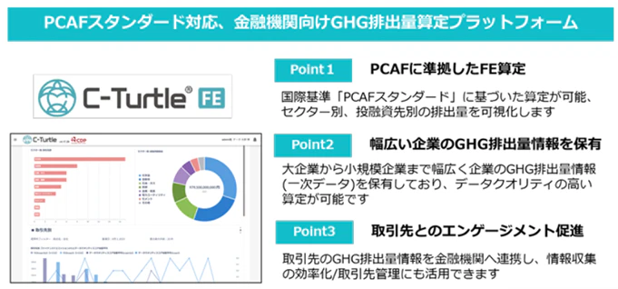 武蔵野銀行へ温室効果ガス排出量可視化プラットフォーム 「C-Turtle® FE」を導入 ～埼玉県のカーボンニュートラル実現へ向け、埼玉県に本店を置く金融機関で初導入～