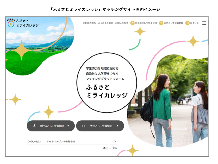 総務省事業「ふるさとミライカレッジ」 マッチングサイトによる全国展開を開始ー「地域課題解決のモデル実証事例および先進事例分析の共有」「地方自治体と大学等高等教育機関の地域課題解決プロジェクトのマッチング」を支援ー